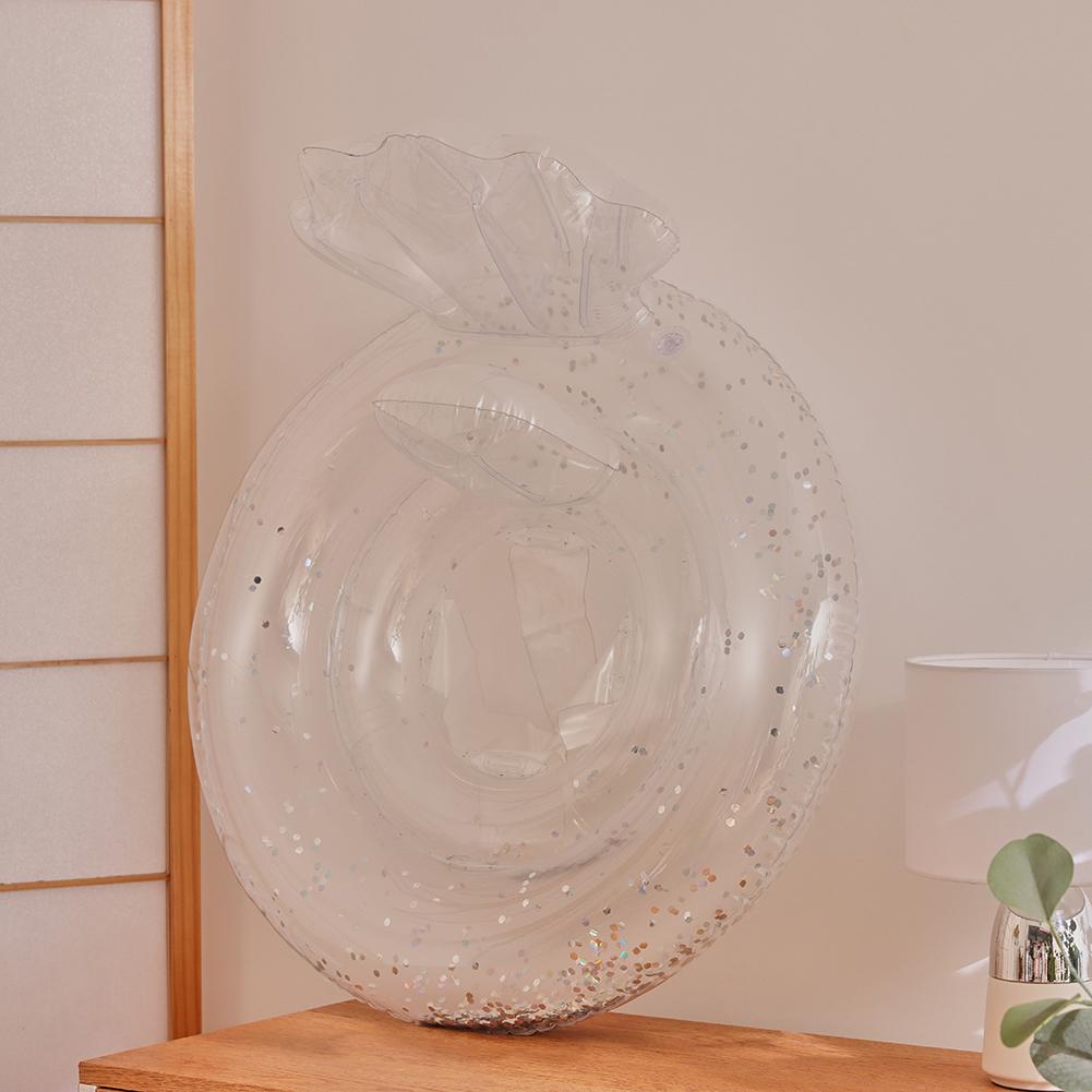 Clear Inflatable Swim Tube Raft High Toughness Baby Swimming Ring with Backrest Thickened Pool Floats Tube for Toddlers Newborns