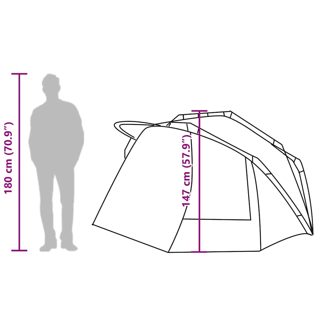 Fishing Tent for 5 Persons Olive Green Waterproof