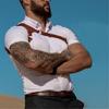 Herren Körper Brustgurt Gürtel Punk Gothic PU Leder Schulterkäfig Gürtelriemen
