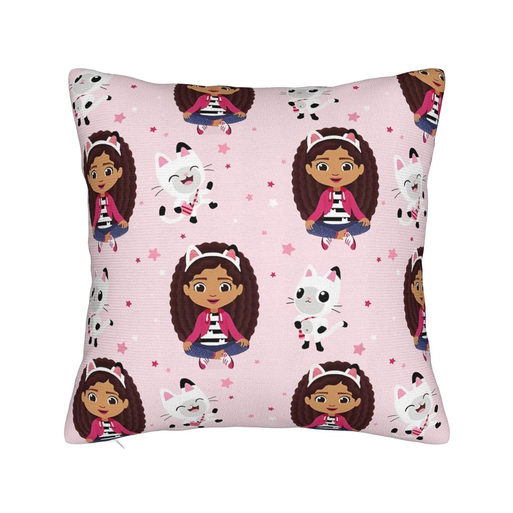 Gabby Dollhouse Cartoon Pillowcase Polyester Cushion Cover Decorative Cute Animals Pillow Case Cover Home Square 45X45cm