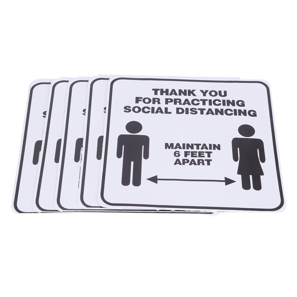 2 Set Floor Sticker Floor Distancing Signs Marker Warning Decal for Mall School Public Area