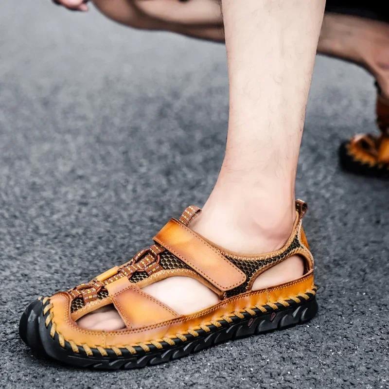 Herren Strandsandalen für Herren Originalmarken Schuhe Herren Bequeme Hausschuhe Erwachsene Herren Sandale Herren Ledersandale Sommer