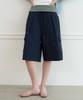 AYVUL Stripe Fold Bermuda Pants, Navy