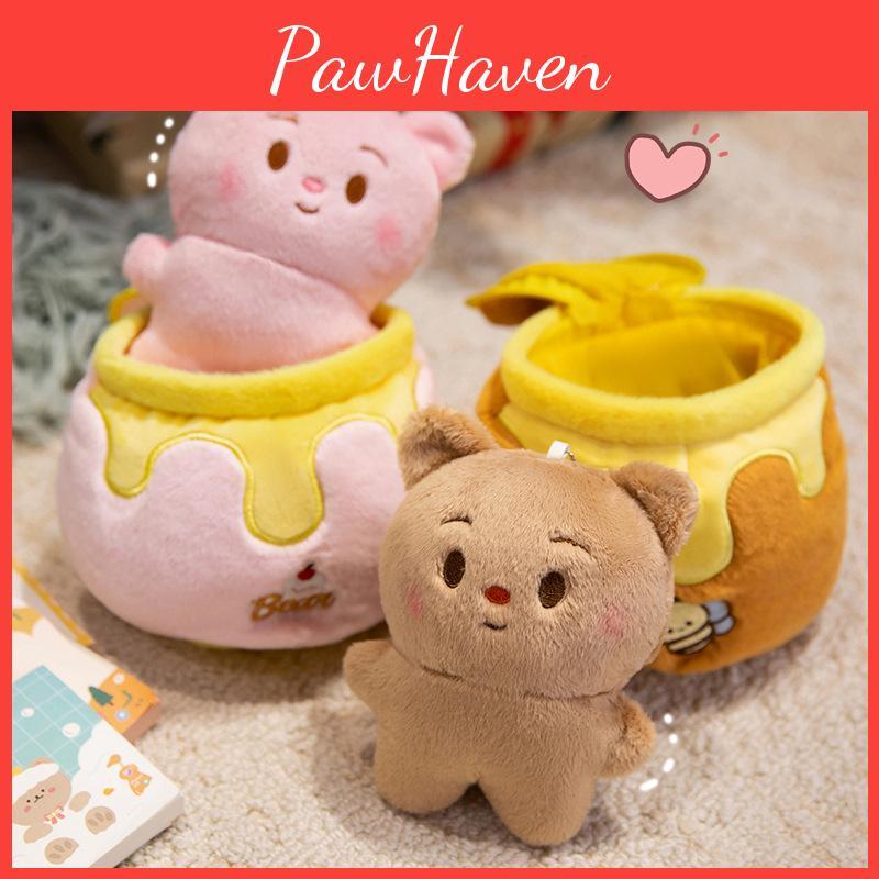 Bear Plush Butter Toy Honey Pot Series Pendant Stuffed Animal With Cotton Pp