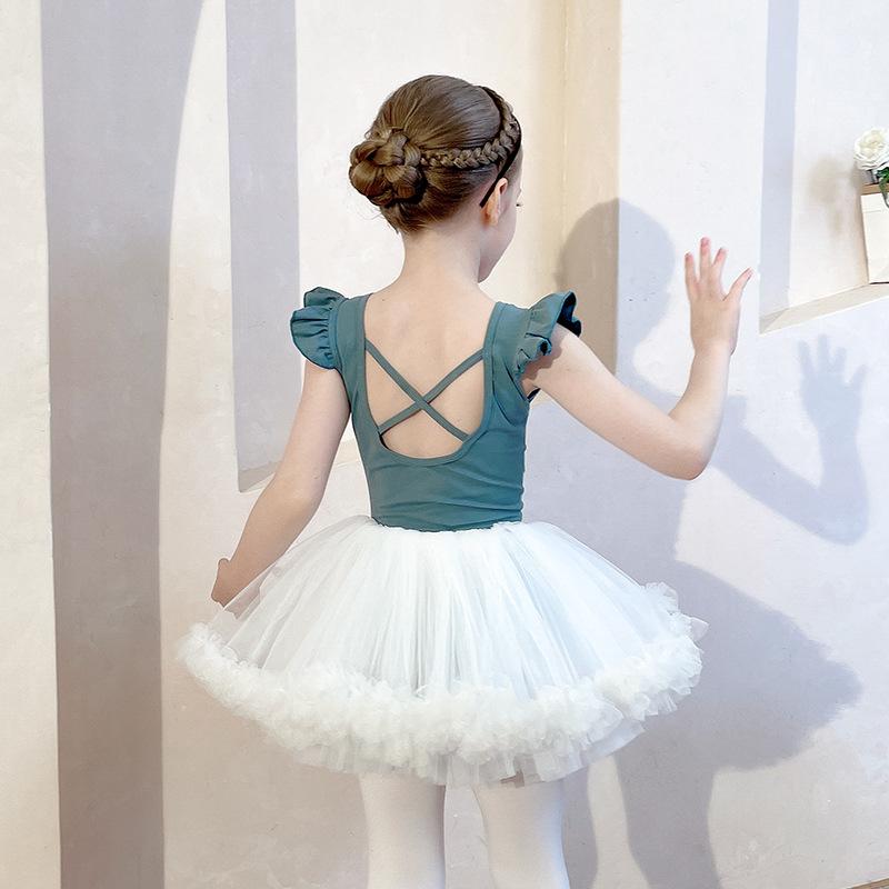 Children's Dance Clothing Autumn Girls Practice Clothing Sleeveless Grade Examination Chinese Dance Toddler Tutu Two-piece Set