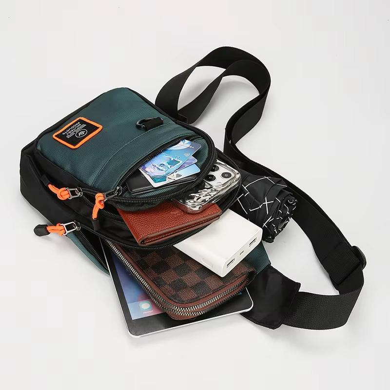 Borsa a tracolla piccola in nylon casual da uomo, borsa a tracolla da corsa, da ciclismo, borsa a tracolla per sport all'aria aperta, borsa da viaggio per telefono