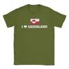 Greenland Flag  TShirts Men  Funny Pure Cotton Tee Shirt Crew Neck Short Sleeve T Shirts Gift Idea Clothes