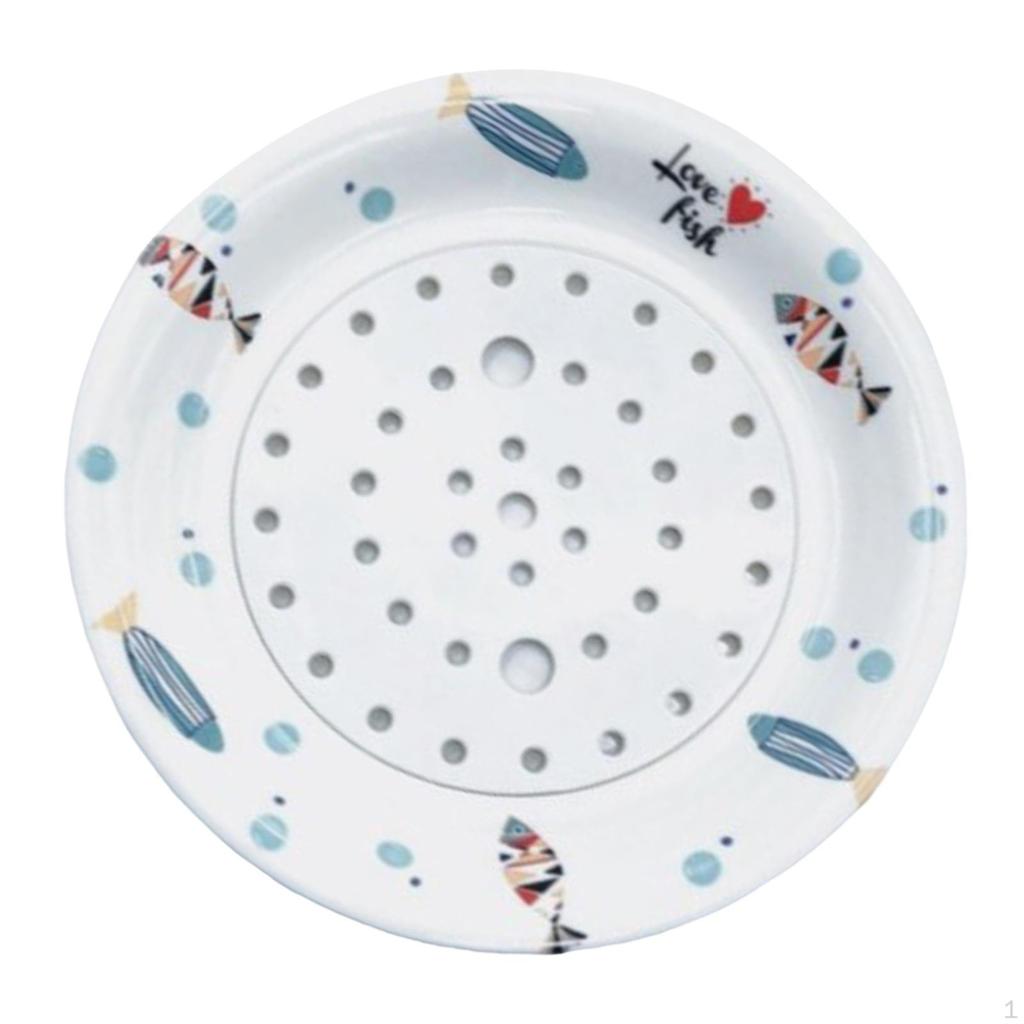Dumpling Draining Plate, Tray, Multifunction Round Fruit Drain Dish Flatware, Serving Plate
