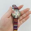 Kadın Izle Yuvarlak Arama Işaretçisi Ekran Ayarlanabilir Kayış Anti-şok Vintage Dekoratif Toka Toka Etnik Tarzı Kadın Izle