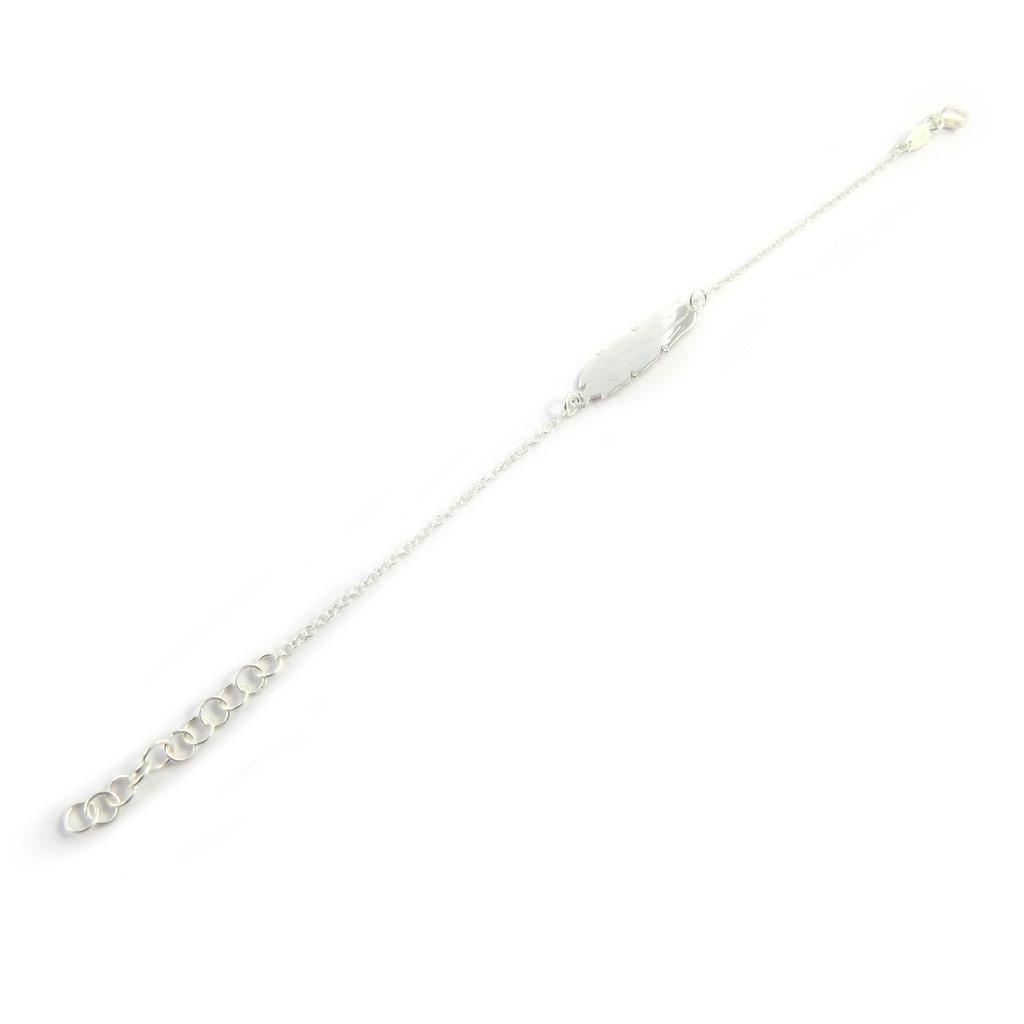 Les Trésors De Lily [M5599] - Silver 'Navajos' Silver Bracelet - Feather 30x7 Mm