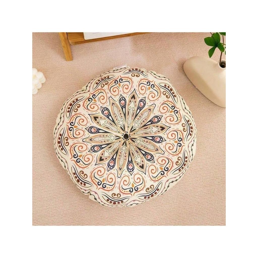 Bohemian Style Soft Round Cushion, Suitable for Living Rooms, Offices, and Gaming Chairs.