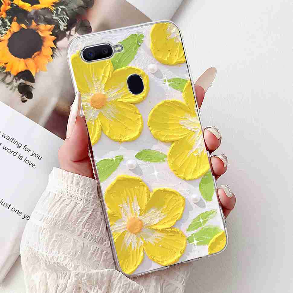 For Oppo F9 CPH1823 6.3" Case Soft Silicone TPU Back Cover For Oppo f9 OPPO F9 Pro Fashion Flower Painting Protective Cases