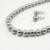[Your and My Jewelry Box] Made In Japan  High-Quality Domestic Shell Pearl 9mm Formal Set, Gray-Black (Necklace and Earring Set) [Gift Wrapped]