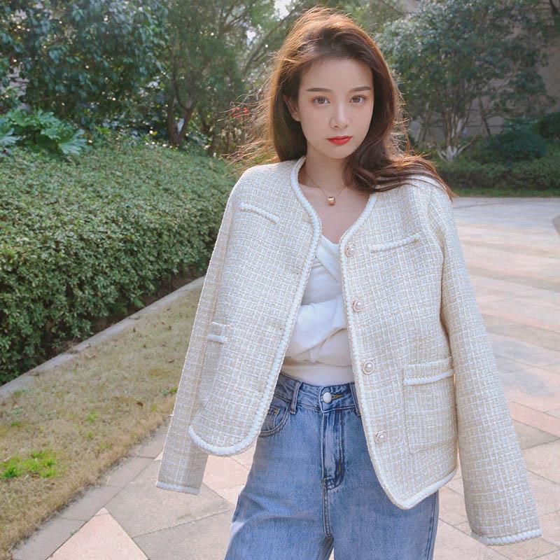 Yüksek kaliteli Bayanlar Tüm Maç Küçük Koku Ceket Sonbahar Tüvit Ceket Kadın
