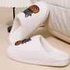 Pumpkin Embroidery Cotton Slippers for Women Cozy Indoor House Shoes