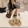 Cute Versatile Puppy Cotton Slippers Female 2025 Winter Indoor Non-slip Warm Half Pack Soft-soled Fluffy Shoes Fluffy
