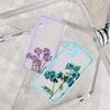 Purple Flower Phone Case for iphone 12 11 13 14 15 16 Pro Max X XS MAX XR for iphone 7 8 Plus SE 2020 Shockproof Mint Blue Cover