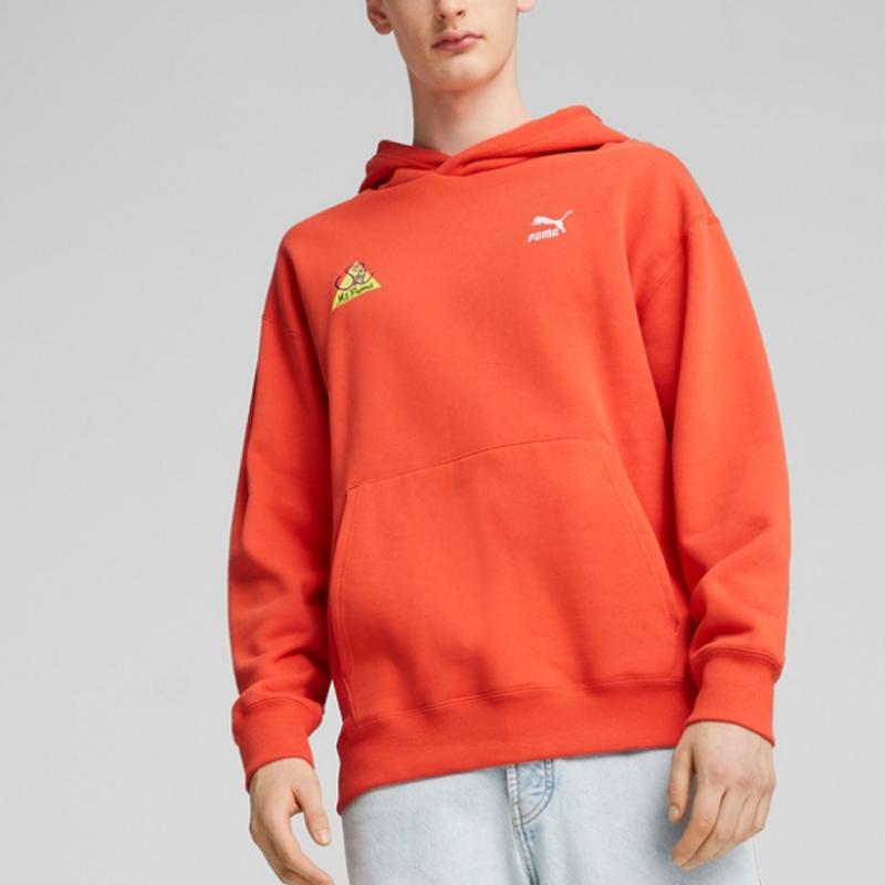 Puma Loose Fleece Casual Hoodie Men hoodies Orange-Red 620845-39