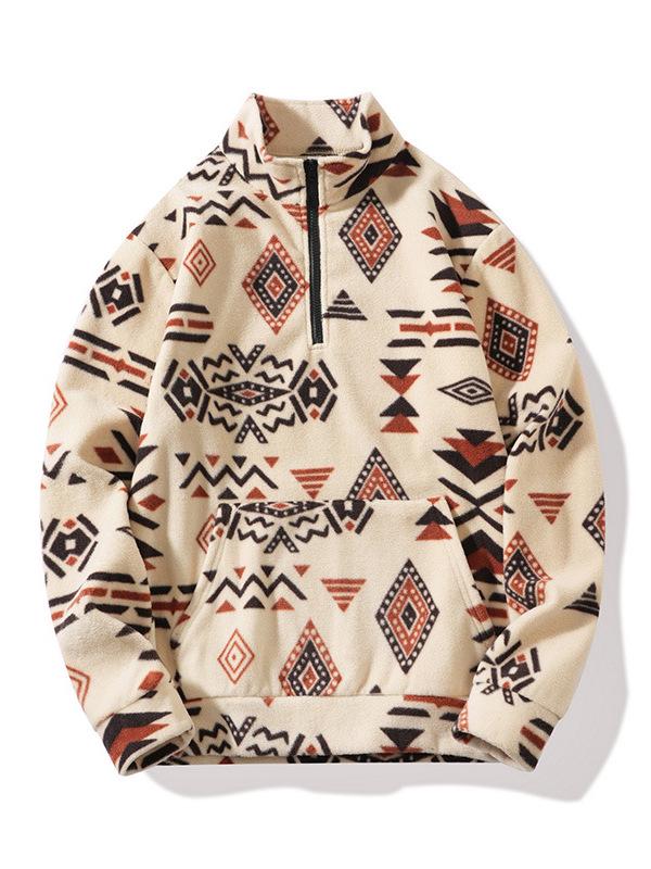 Men's Cross-Border Autumn/Winter Thick Stand Collar Half-Zip Hoodie