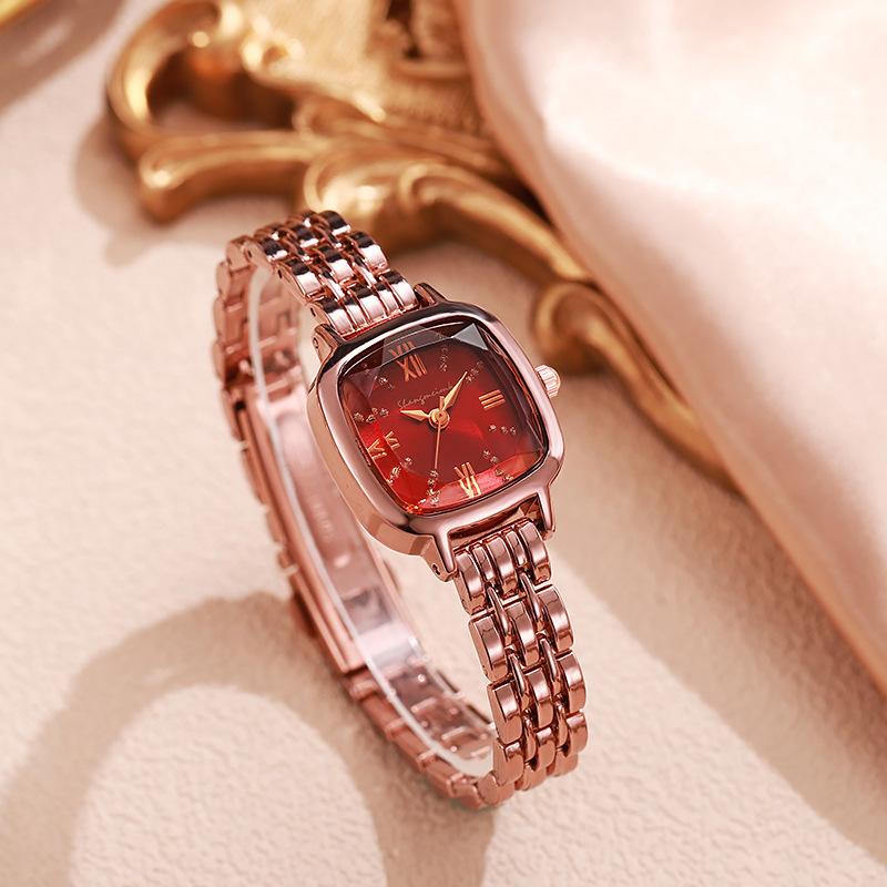 Watch Female Niche Light Luxury Steel Belt Square Small Dial Female Student Junior High School Sense Simple Temperament