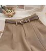 Women's Spring 2025 High-Waist A-Line Wide-Leg Retro Korean-Style Casual Shorts