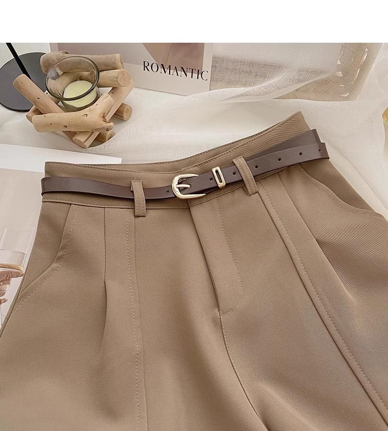 Women's Spring 2025 High-Waist A-Line Wide-Leg Retro Korean-Style Casual Shorts