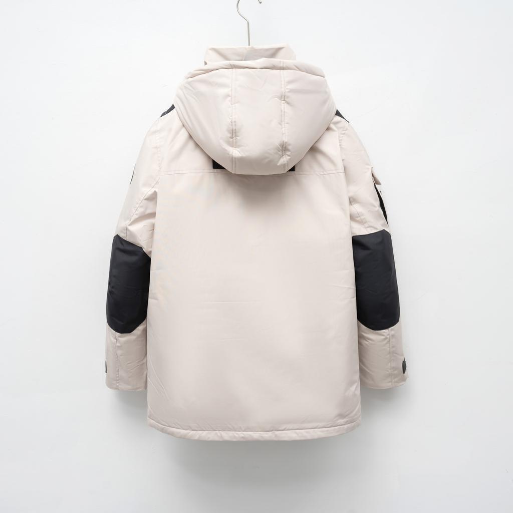 Down jacket hooded thickened tooling Parker down jacket men and women winter fashion cold couple warm