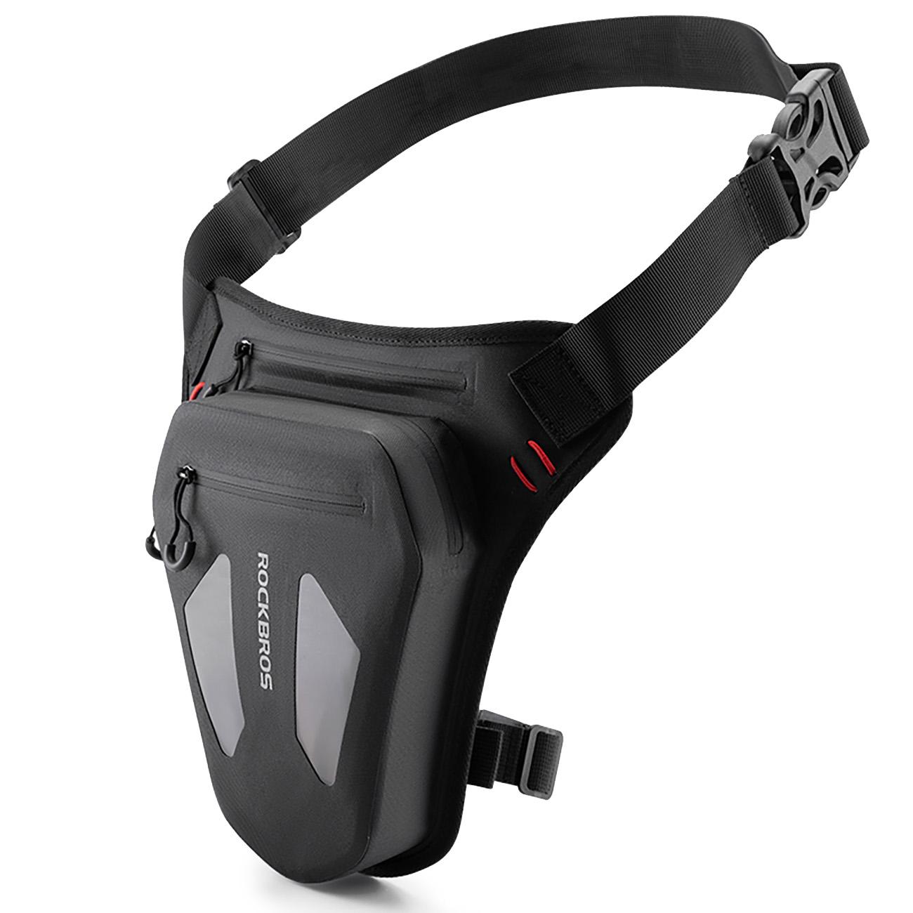 Torba motocyklowa saszetka na nogę udo pas ramię - czarna