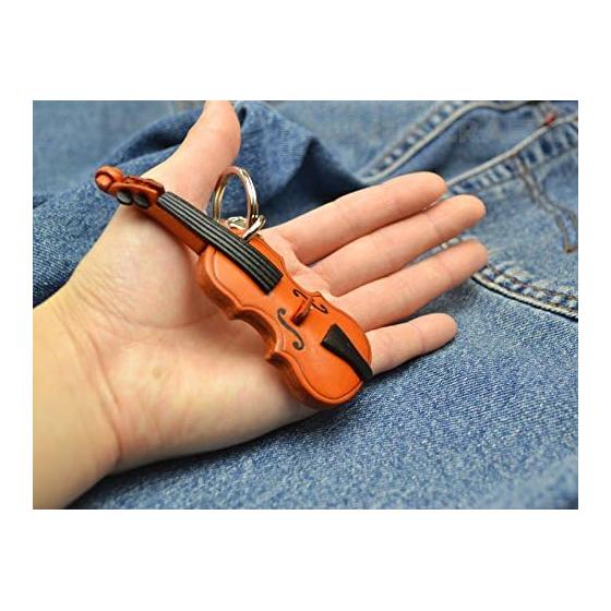 Violin Musical Instrument Genuine Leather Bag Charm VANCA CRAFT Leather Story (Handmade in Japan)
