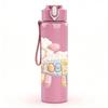 1PC Soft Plush Sheep Cute Cartoon Print 750ml Color Plastic Sports Water Bottle Leakproof Flip Straw Lid Suitable for Sports Office Home Use