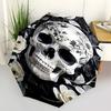 1pc Skull FlowersOpen/Close Umbrella-Windproof, Compact Travel Umbrella, Sturdy 8-Rib Shaft, Outdoor Accessory1164