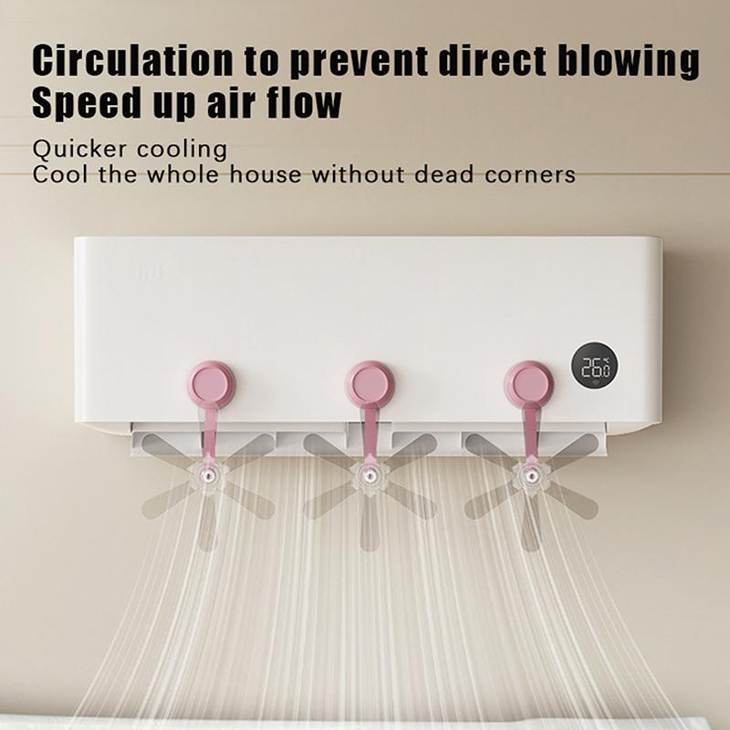 2/3Pcs Wall Mounted Conditioning Guide Fan Adjustable Plastic Air Conditioner Vent Cover Windmill Shaped Anti Direct Blowing