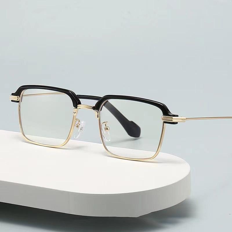 High definition men's anti-blue explosion reading glasses metal texture business classic reading glasses frame