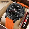 SANDA 9119 Men Business Electronic Quartz Watch Waterproof Alarm Clock Multifunctional Calendar Week Electronic Watches for Man