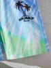 Boys Summer New Outdoor Casual Fashion Round Neck Tie Dye Short Sleeve Sports T-Shirt with Comfortable Shorts Daily Wear