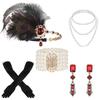 Western 1920s Peacock Feather Headdress Headband Gatsby Party Masquerade Halloween Women's Set Elegant Essential
