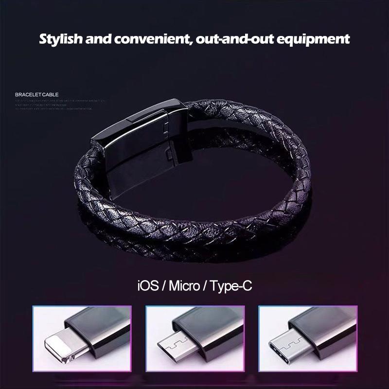 5A Bracelet USB Fast Charging Cable Data Charging Cord USB C Cable for iPhone 14 13 12 11 Samsung HUAWEI Xiaomi POCO Micro Cable Bracelet Accessories