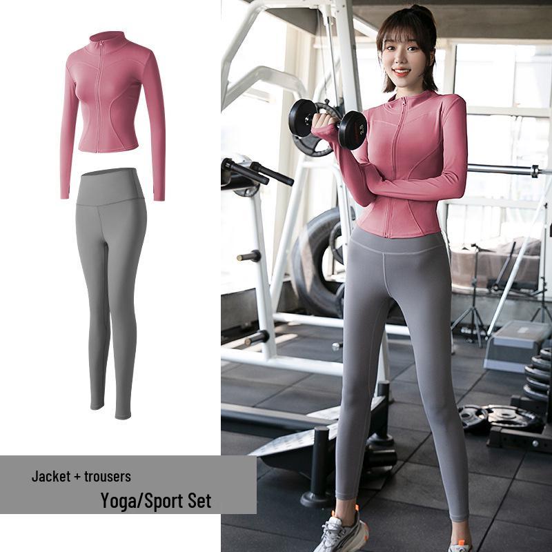 

Женский комплект боди для йоги и спортзала с курткой для фитнеса и бега весной/летом S