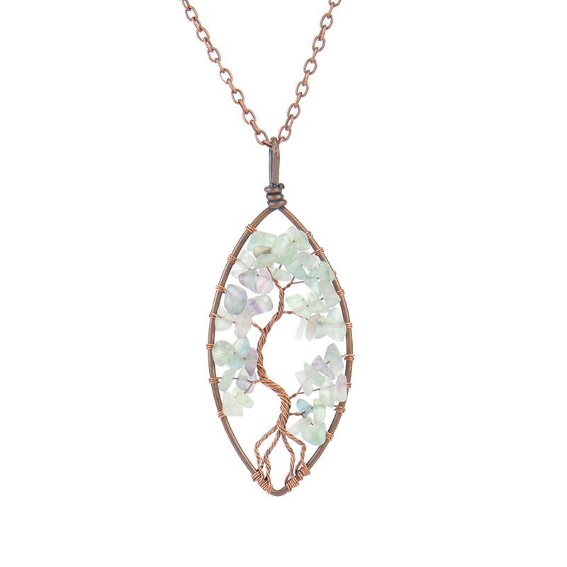 Temu Valence Handcrafted Tree of Life Leaf Necklace N03