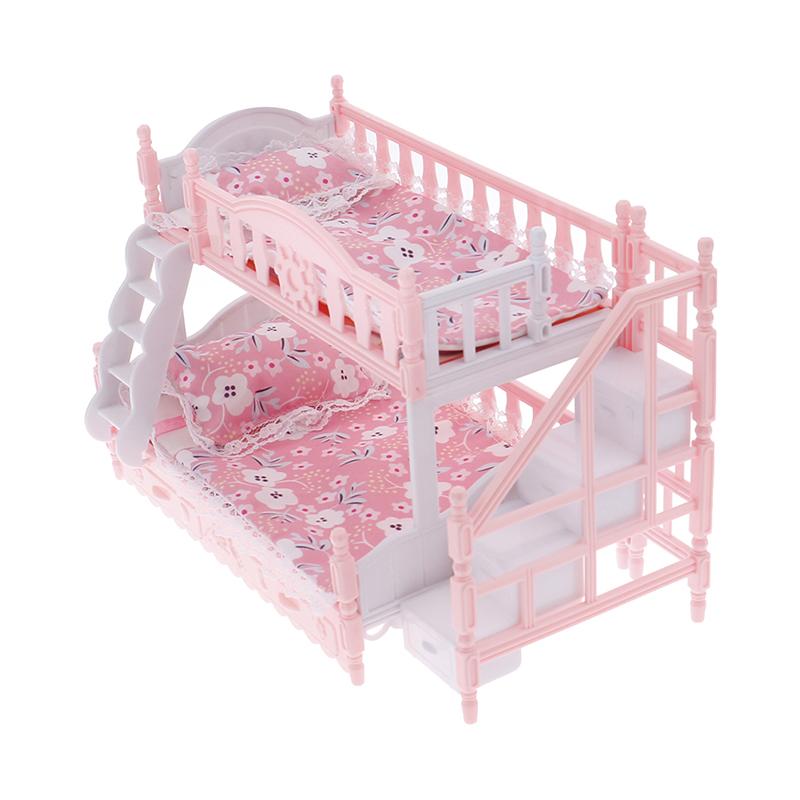 16Cm Doll Bunk Bed Toy Accessories Quilt Pillow House European Princess Bed