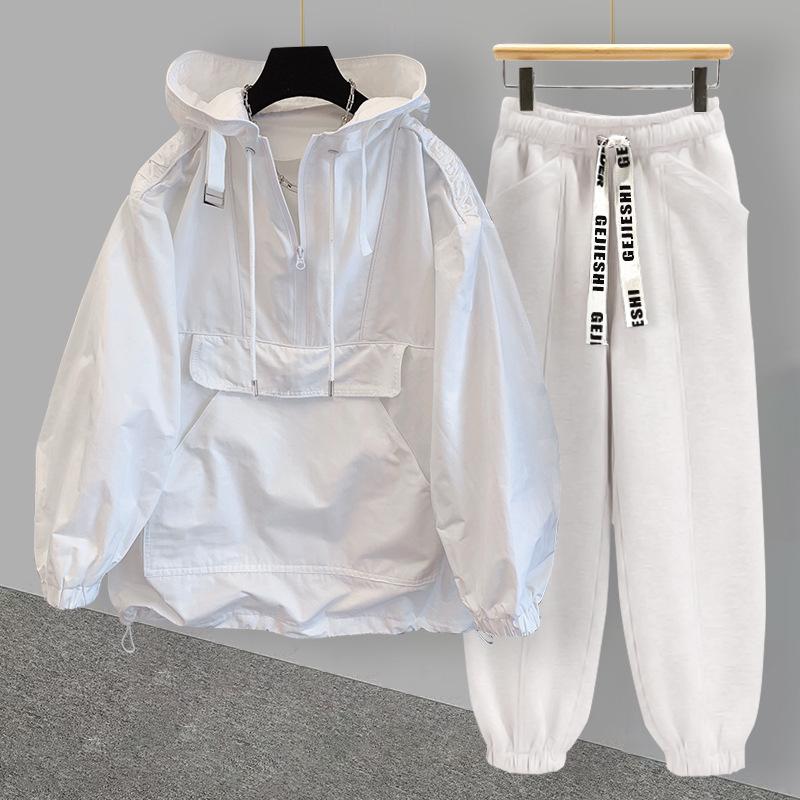 Set Hanorac Windbreaker Patchwork Streetwear Stil Coreean pentru Bărbați