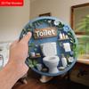 Rustic Wooden Toilet Sign - Charming Figurine Ornaments for Toilet Door, Wall, Room Decor