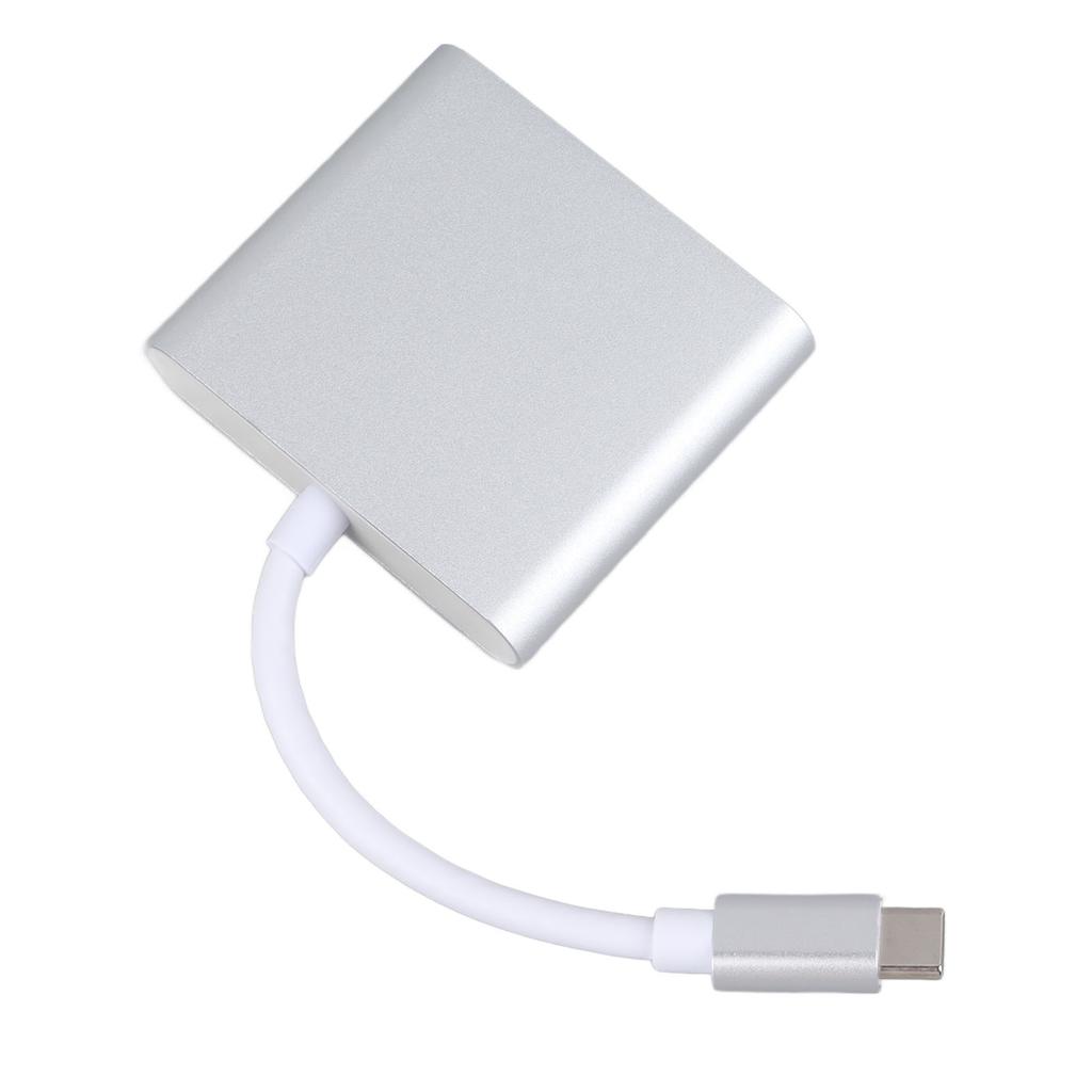 USB C Docking Station 3 in 1 Aluminum Alloy 4K HD 5Gbps Transmission 60W PD Power USB C Hub for TV Projector Computer