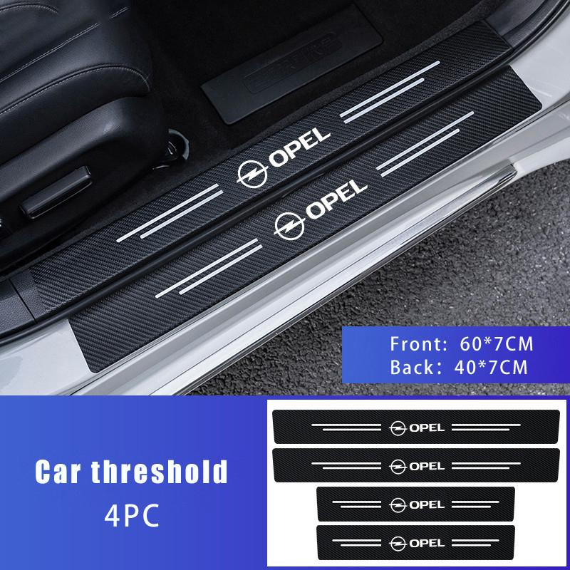 Samolepky na prahy dveří auta z uhlíkových vláken Vodotěsné Pro Opel OPC Corsa D Astra Insignia Mokka Adam Combo Vectra H G J