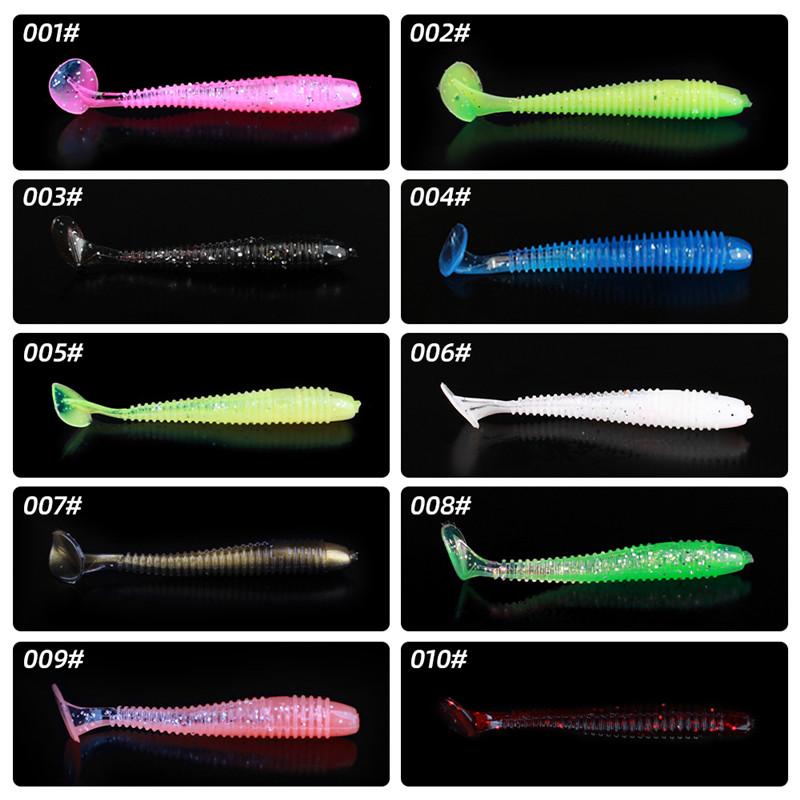 FTK 30pcs Soft Silicone Lure, Artificial Thread Lure, 5.5cm 6.2cm 7.2cm for Carp and Bass