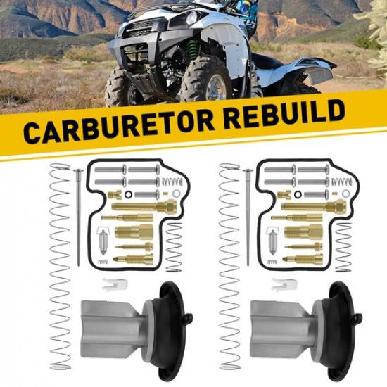 

Set-2 CARBURETOR REBUILD KIT w/Plungers For Kawasaki Brute Prairie 650 KVF650