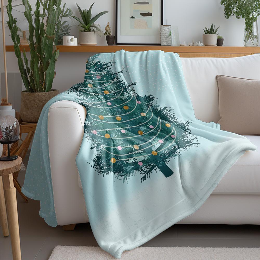 Tuniu Cute Christmas Tree Fleece Blanket Sofa Bed Room Throw Soft Warm Cozy Decorative