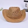 Hat female European and American style hand-woven straw hat retro western cowboy hat summer sun protection sun hat shade