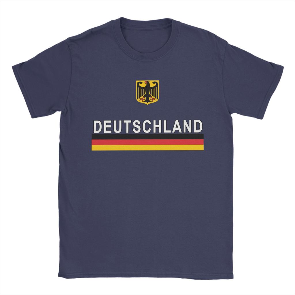 Deutschland Flag And Emblem Germany T Shirt for Men Cotton Novelty TShirt Round Neck Tees Short Sleeve Clothing Gift Idea