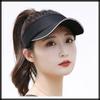 Visor Sun Visor Plain Hat Brim Line Simple Long Brim Cap CA527 [White Fang] Women's (Blue)